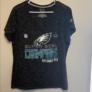 Fanatics Philadelphia Eagles Black Tee with Teal and White Graphics